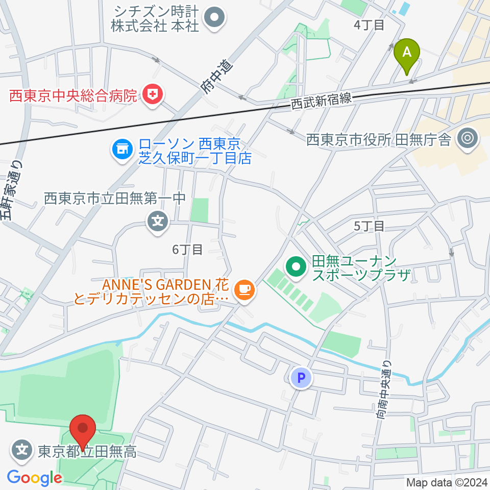 西東京市市民公園グラウンド周辺のホテル一覧地図