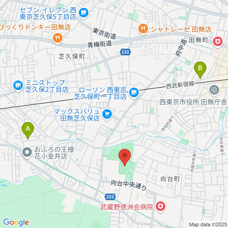 西東京市市民公園グラウンド周辺のホテル一覧地図