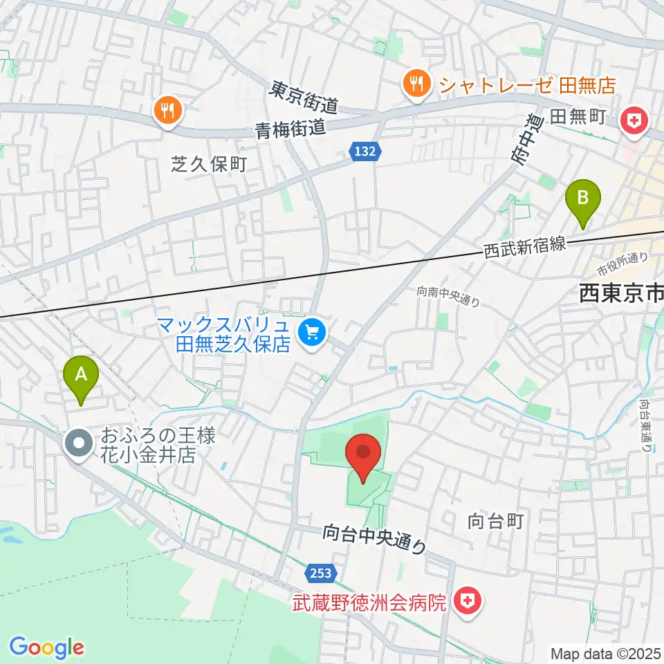 西東京市市民公園グラウンド周辺のホテル一覧地図
