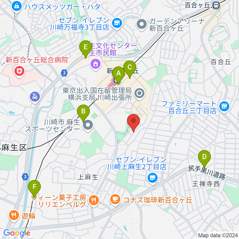 しんゆりBASE周辺のホテル一覧地図