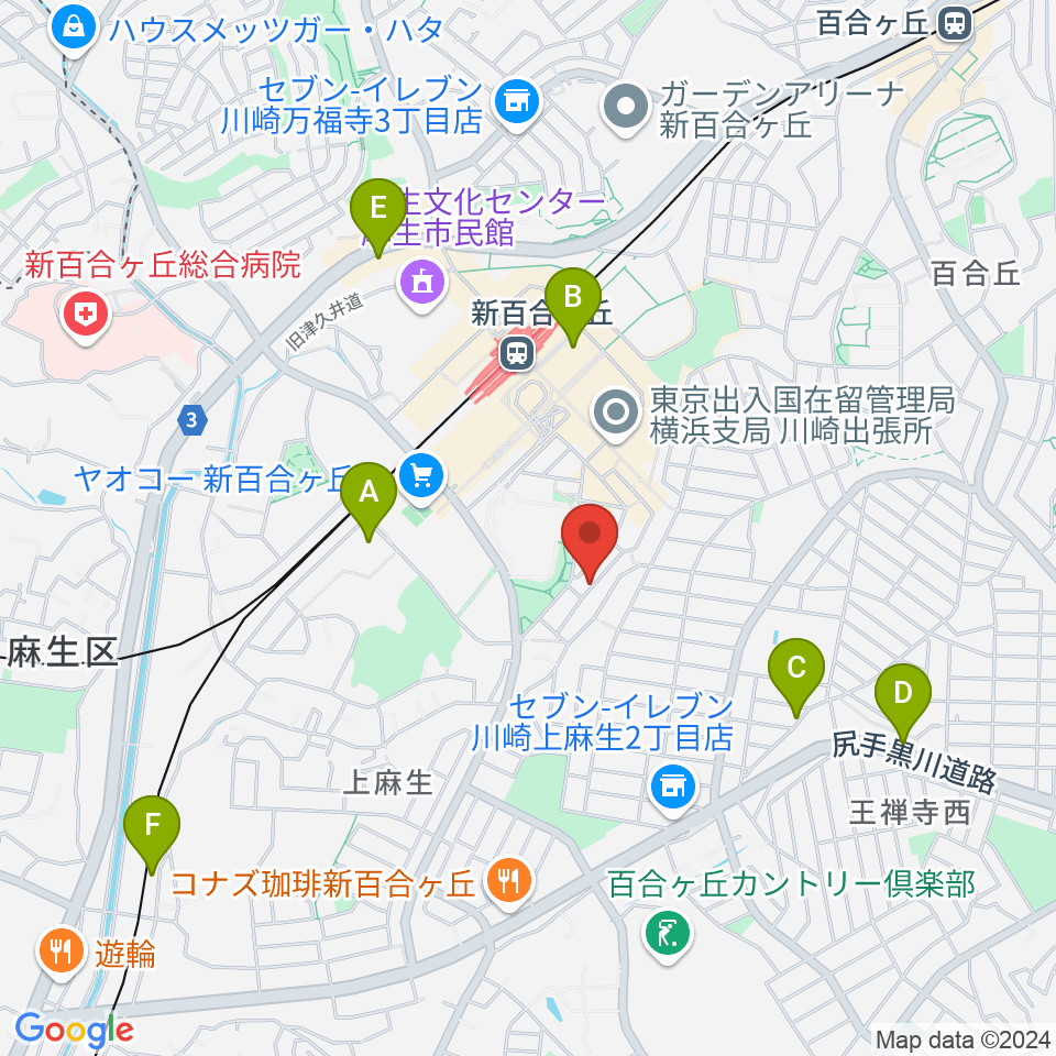 しんゆりBASE周辺のホテル一覧地図