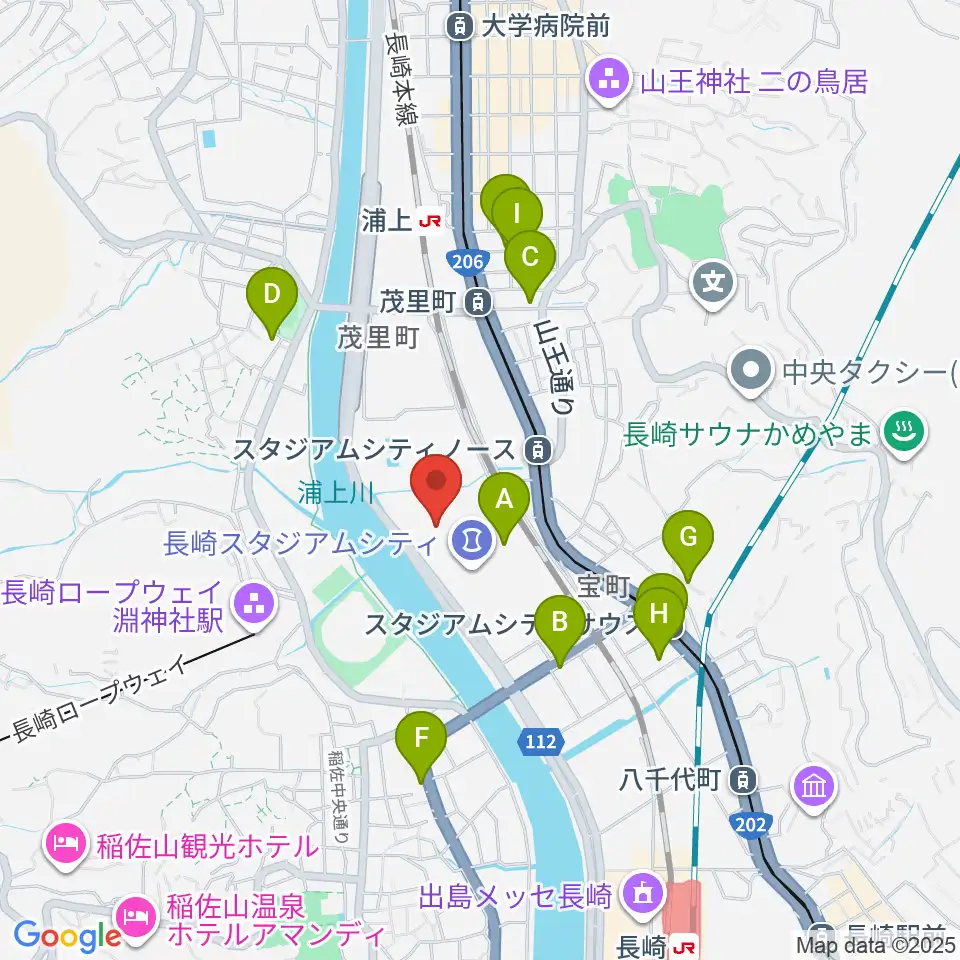 ハピネスアリーナ周辺のホテル一覧地図