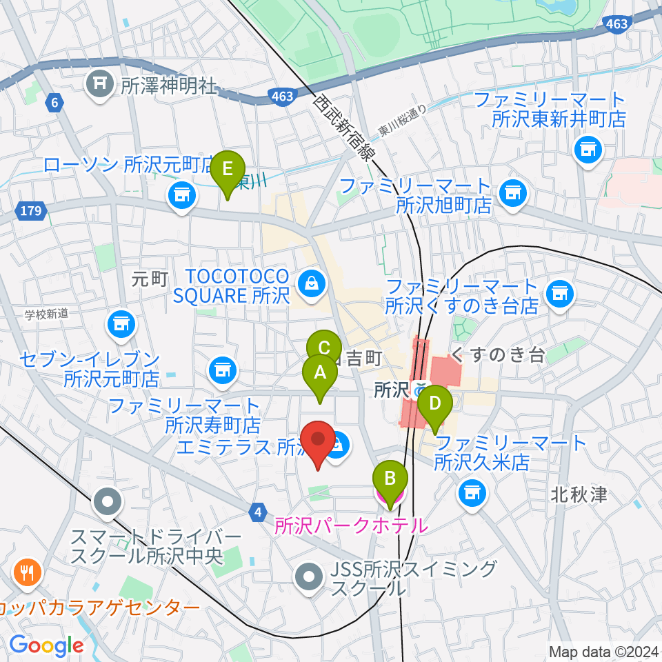 T・ジョイ エミテラス所沢周辺のホテル一覧地図