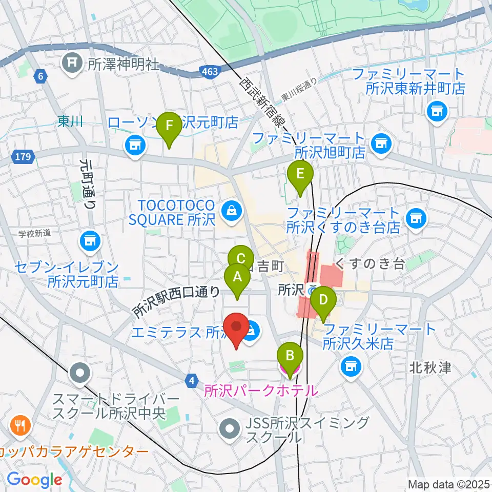 T・ジョイ エミテラス所沢周辺のホテル一覧地図