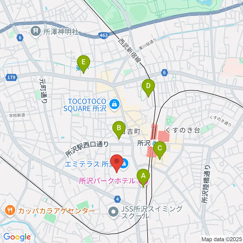 T・ジョイ エミテラス所沢周辺のホテル一覧地図