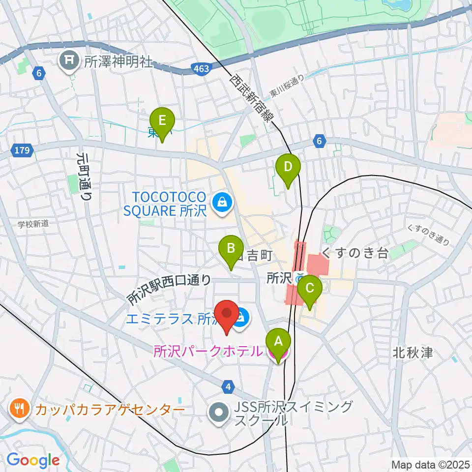T・ジョイ エミテラス所沢周辺のホテル一覧地図