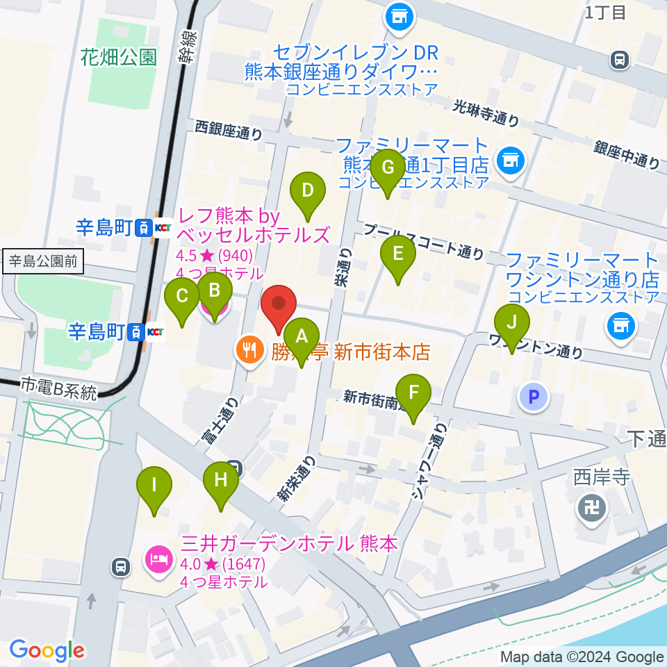 Denkikan周辺のホテル一覧地図