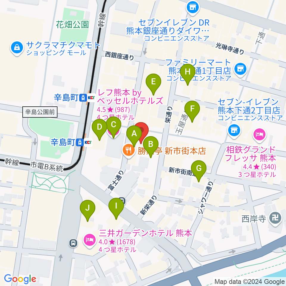 Denkikan周辺のホテル一覧地図