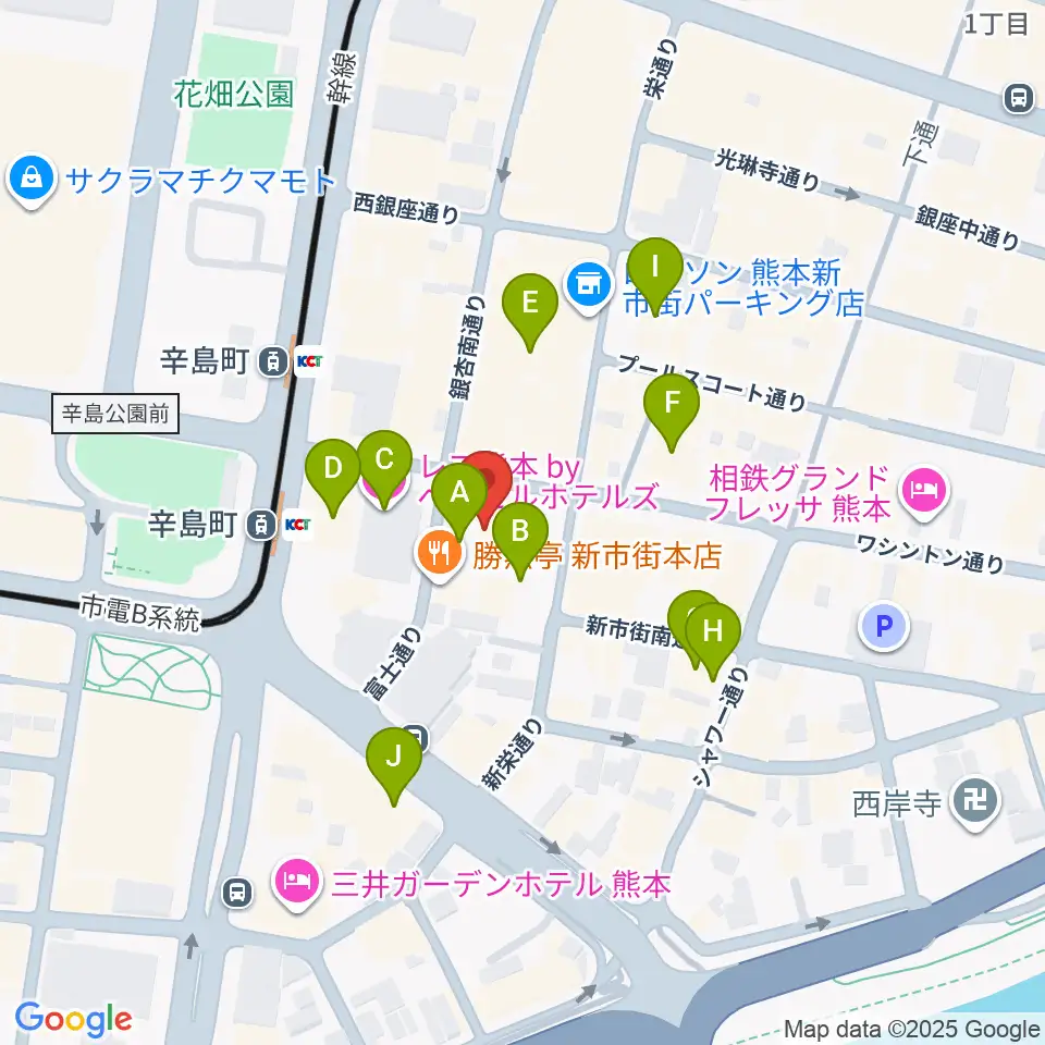 Denkikan周辺のホテル一覧地図