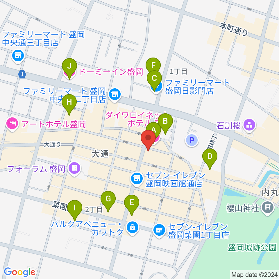 中央映画劇場周辺のホテル一覧地図