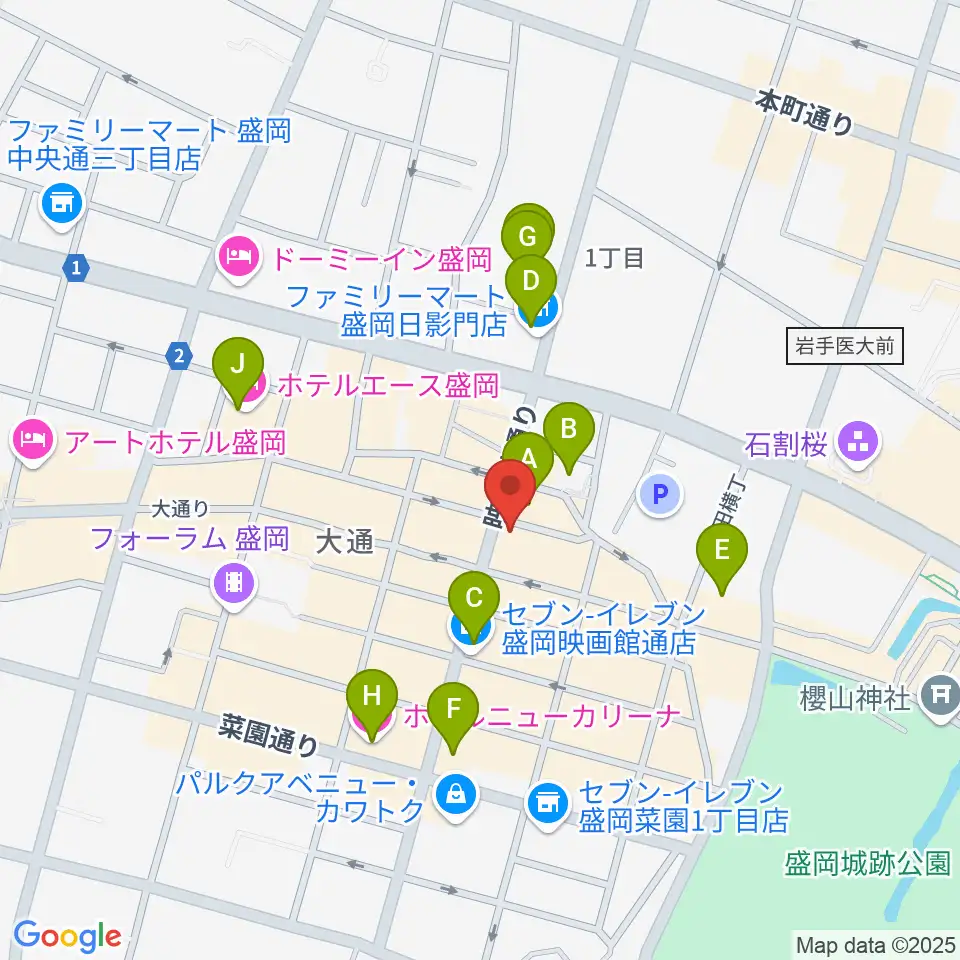 中央映画劇場周辺のホテル一覧地図
