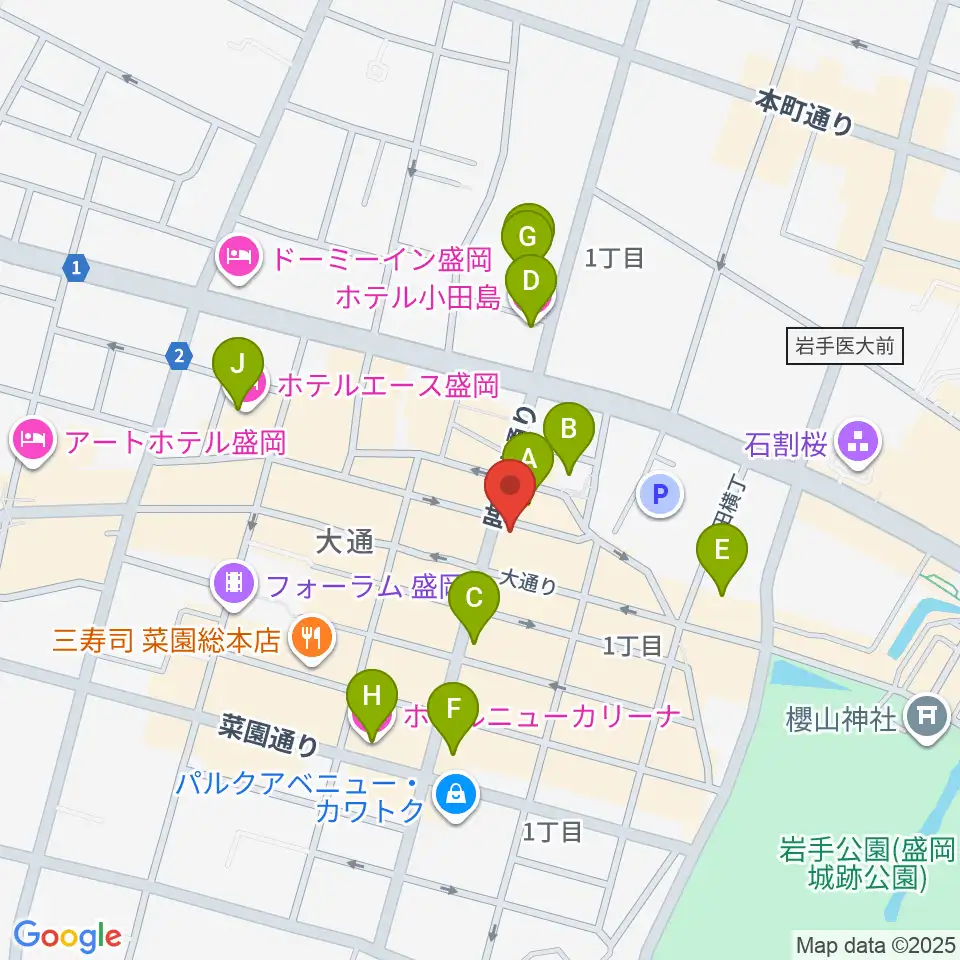 中央映画劇場周辺のホテル一覧地図