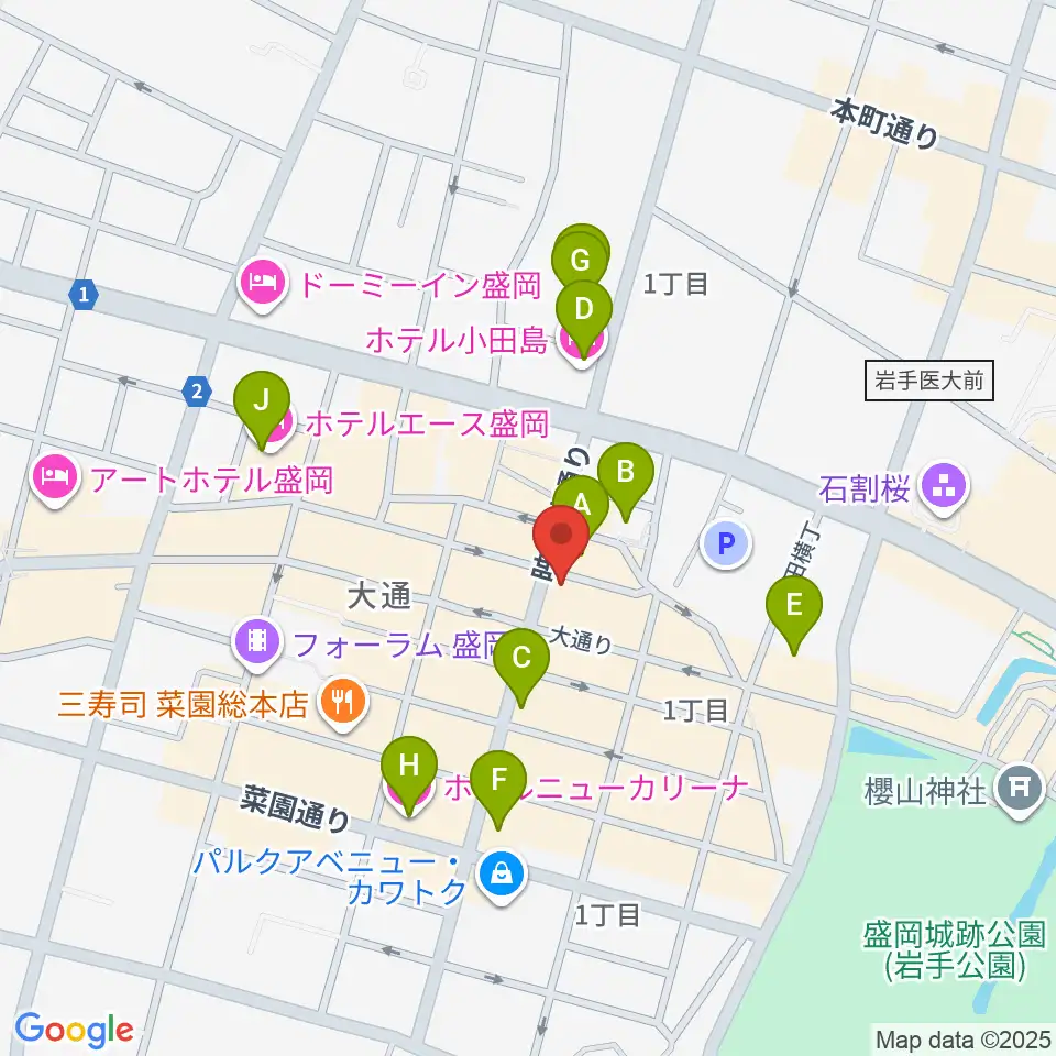 中央映画劇場周辺のホテル一覧地図