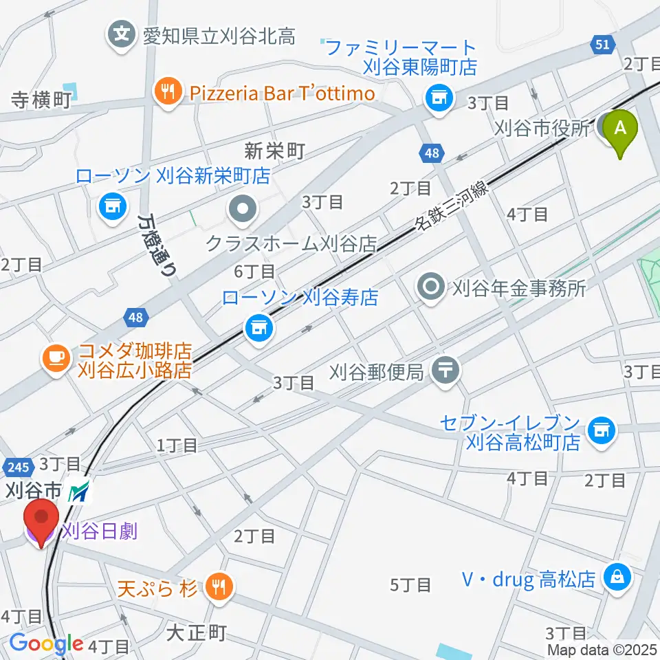 刈谷日劇周辺のホテル一覧地図