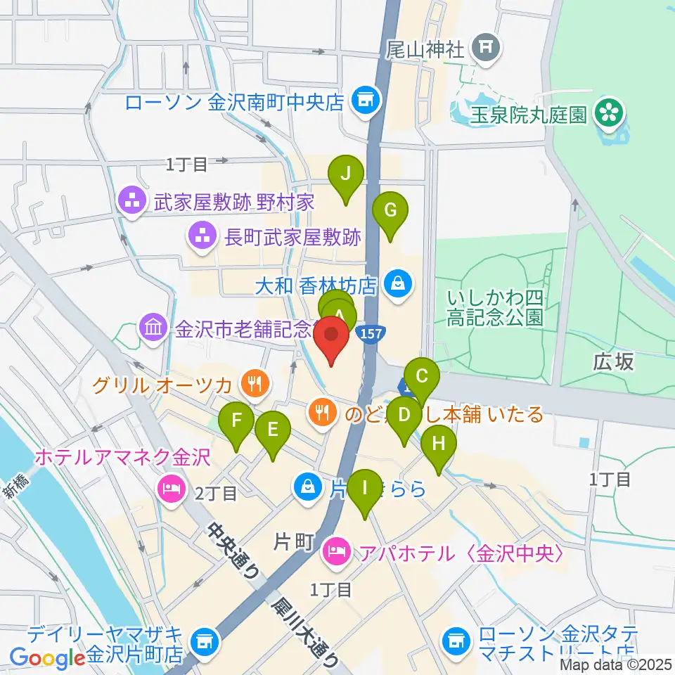 金沢シネモンド周辺のホテル一覧地図