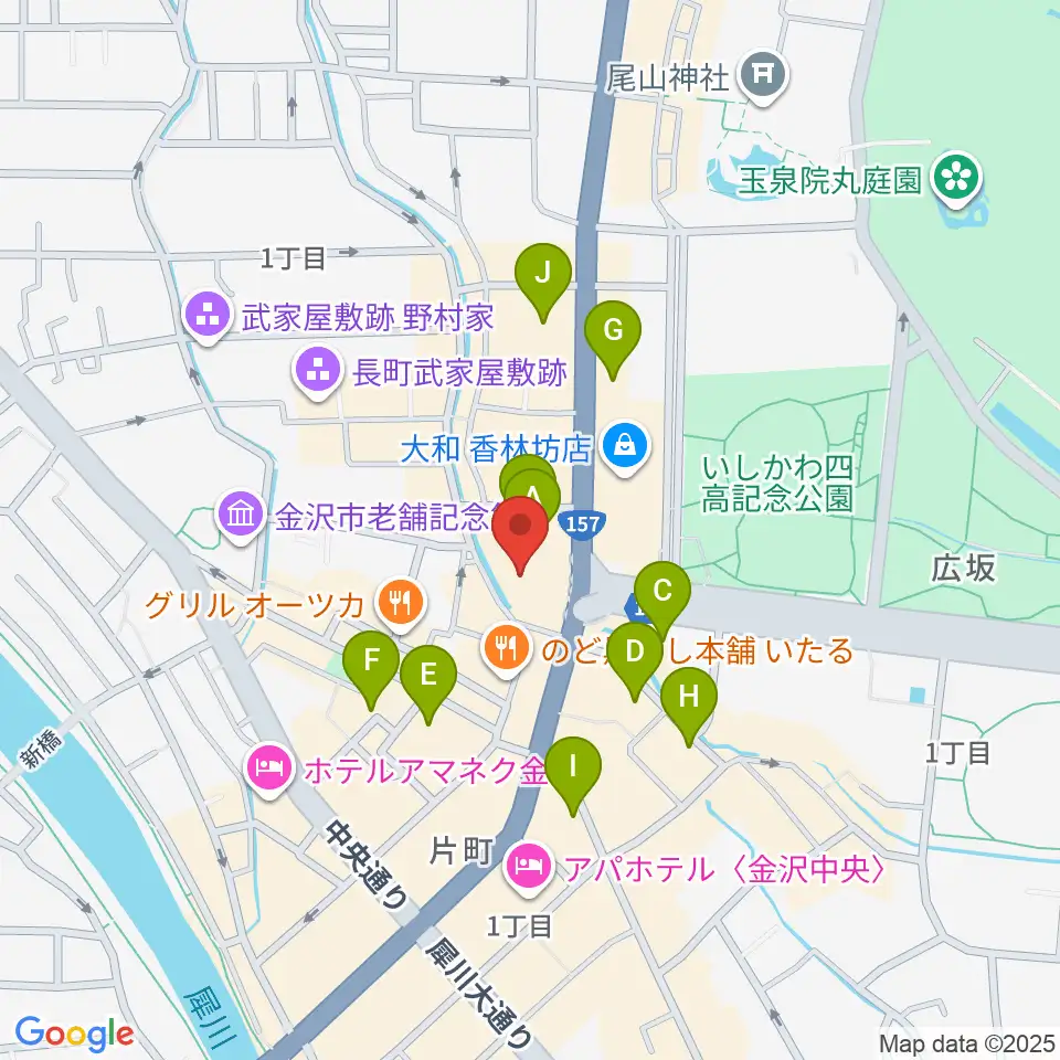 金沢シネモンド周辺のホテル一覧地図