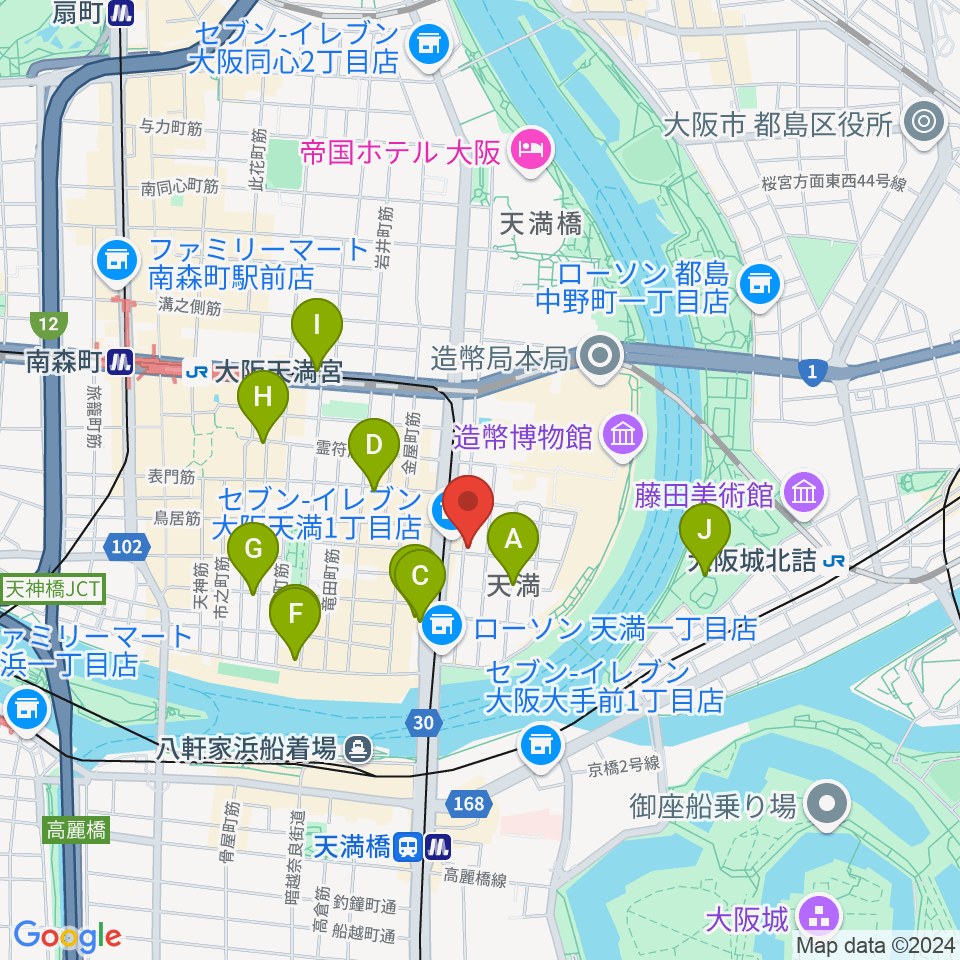 クロスフェイズスタジオ周辺のホテル一覧地図