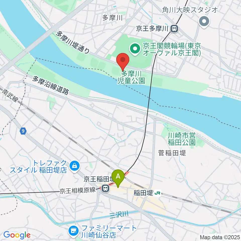 多摩川児童公園少年野球場周辺のホテル一覧地図