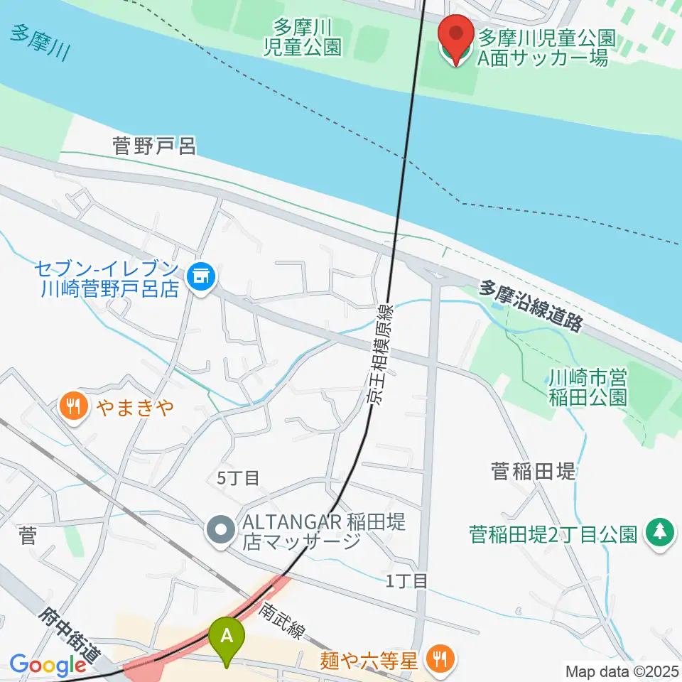 多摩川児童公園サッカー場周辺のホテル一覧地図