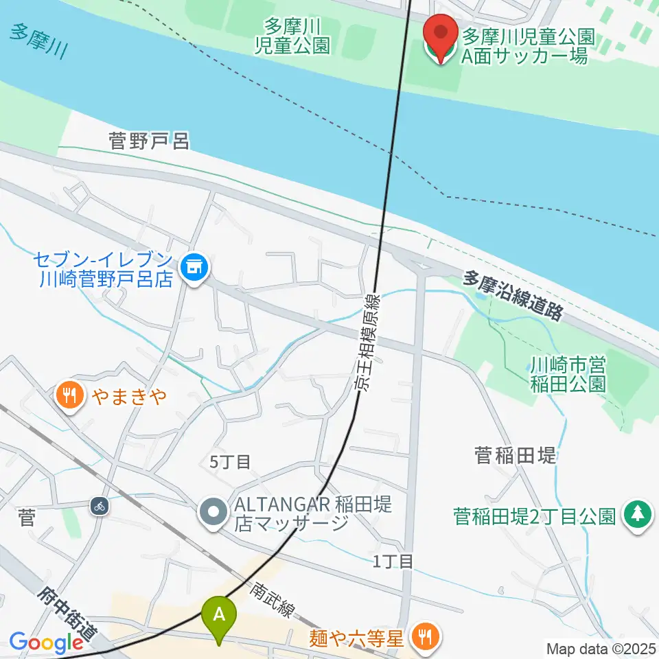 多摩川児童公園サッカー場周辺のホテル一覧地図