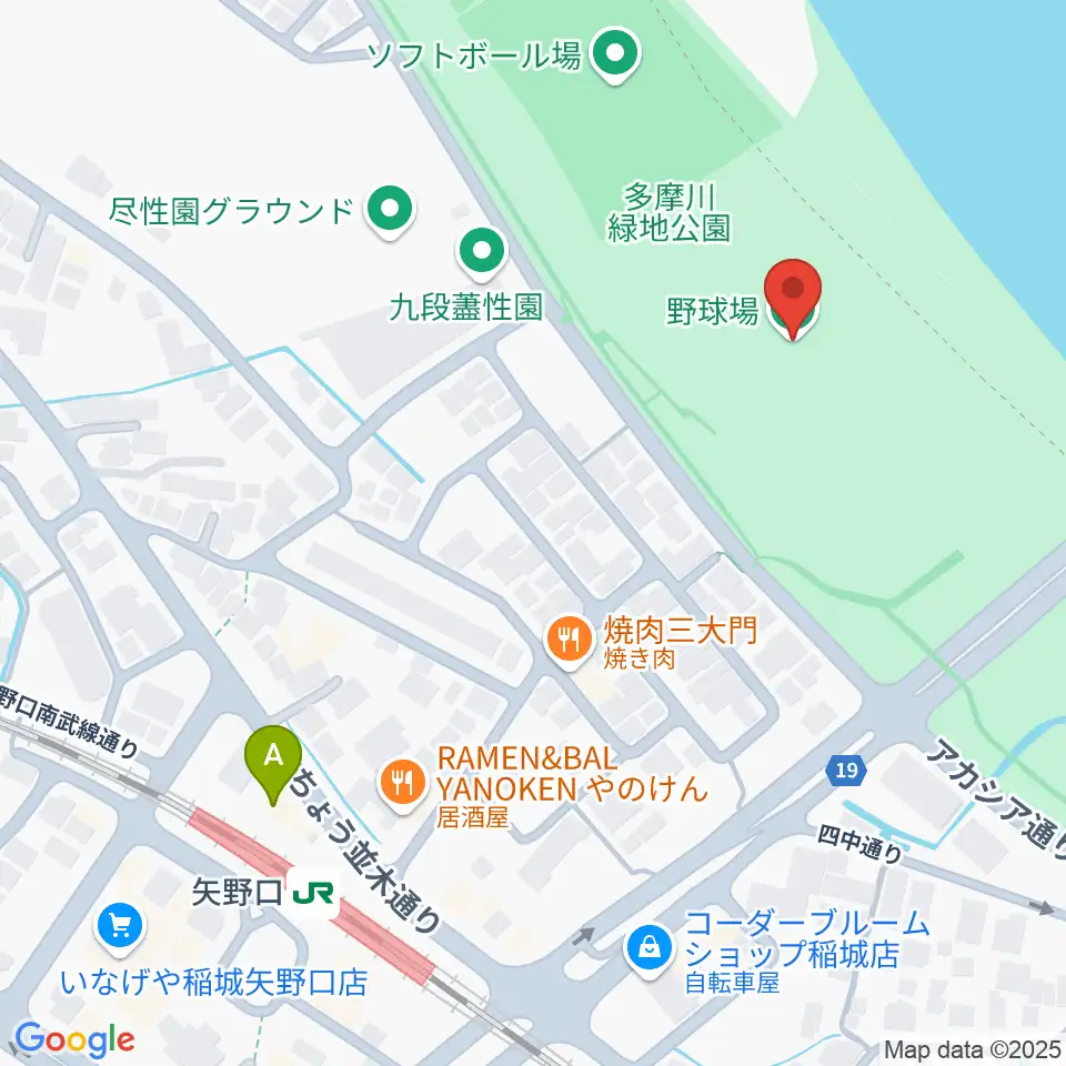 多摩川緑地公園野球場周辺のホテル一覧地図