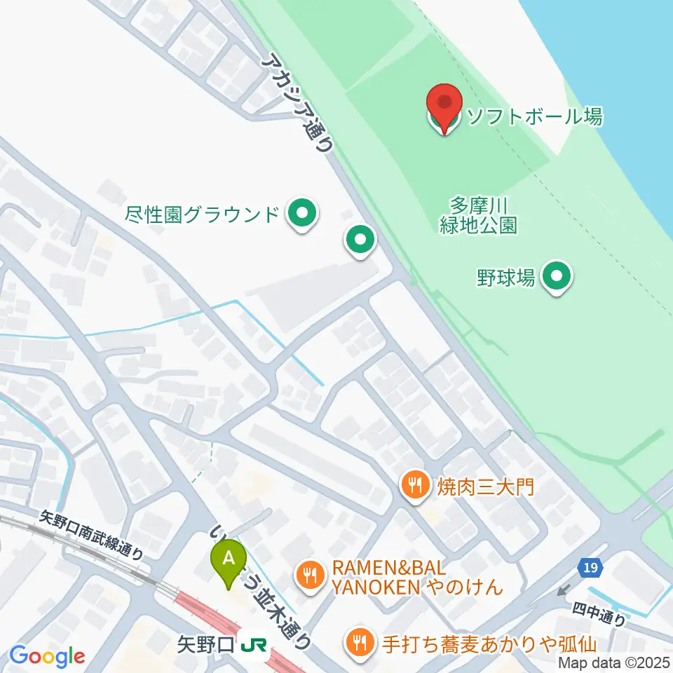 多摩川緑地公園ソフトボール場周辺のホテル一覧地図