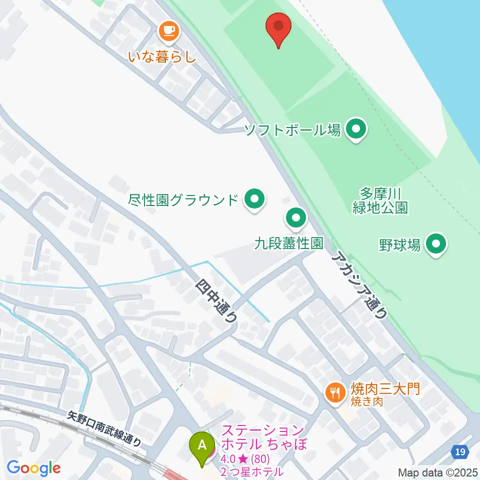 多摩川緑地公園多目的広場周辺のホテル一覧地図