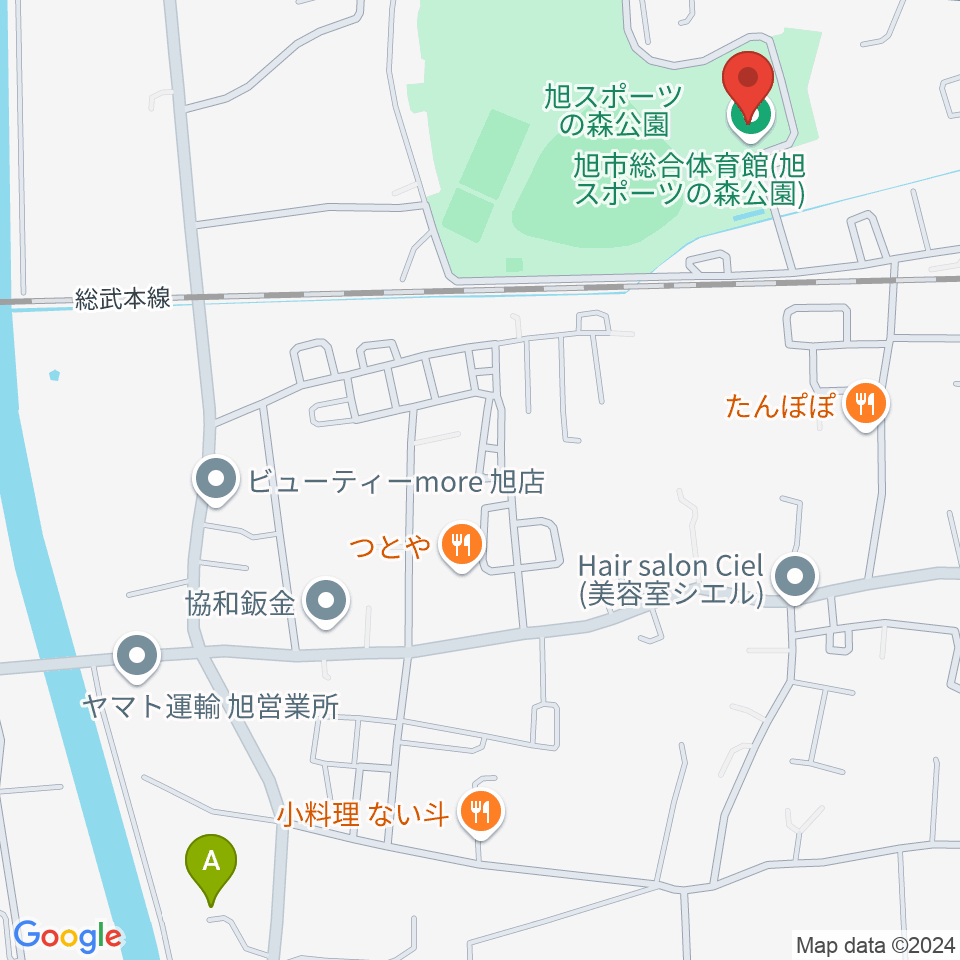 旭市総合体育館周辺のホテル一覧地図