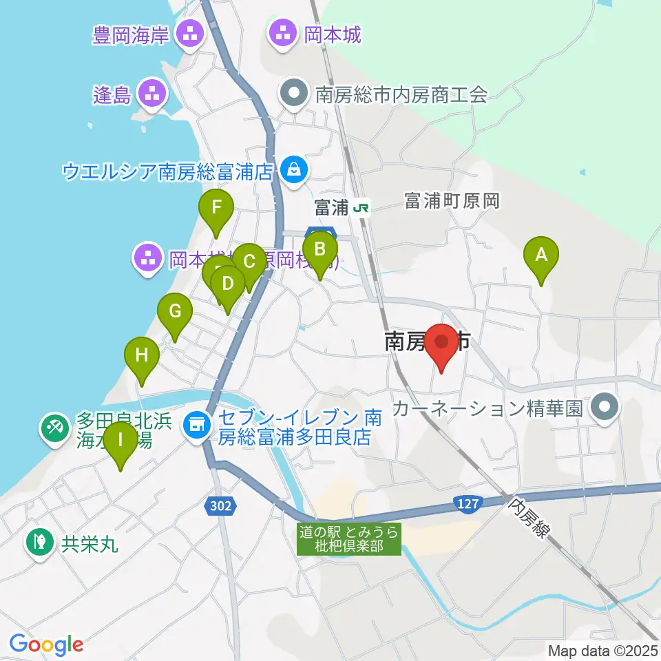 南房総市富浦体育館周辺のホテル一覧地図