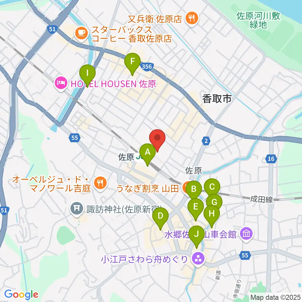 香取市民体育館周辺のホテル一覧地図