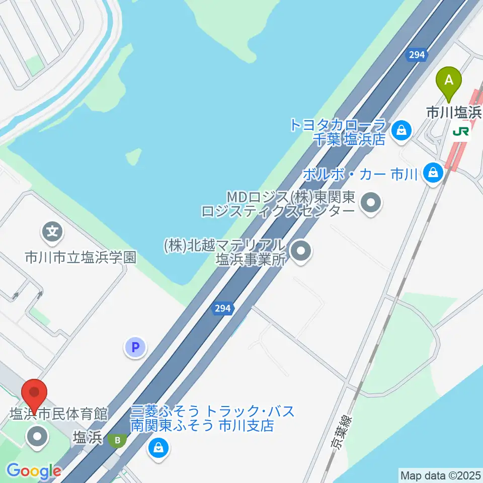 市川市塩浜市民体育館周辺のホテル一覧地図