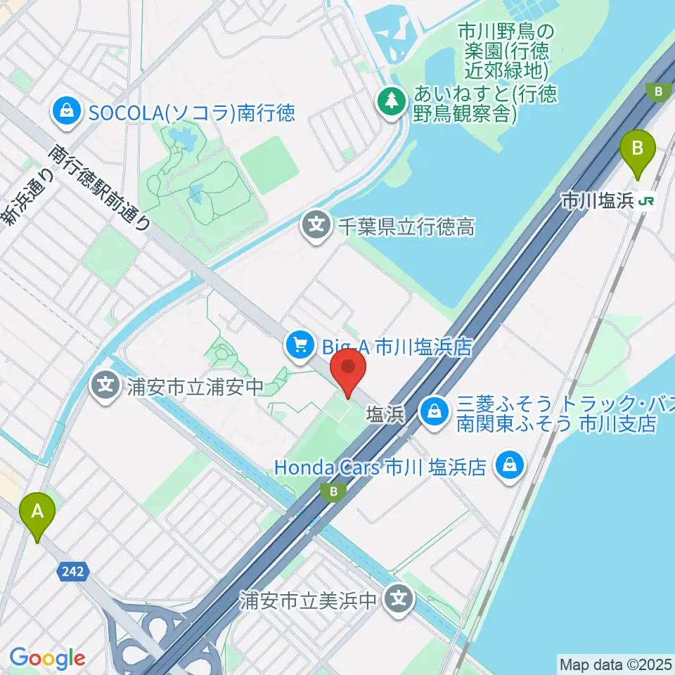 市川市塩浜市民体育館周辺のホテル一覧地図