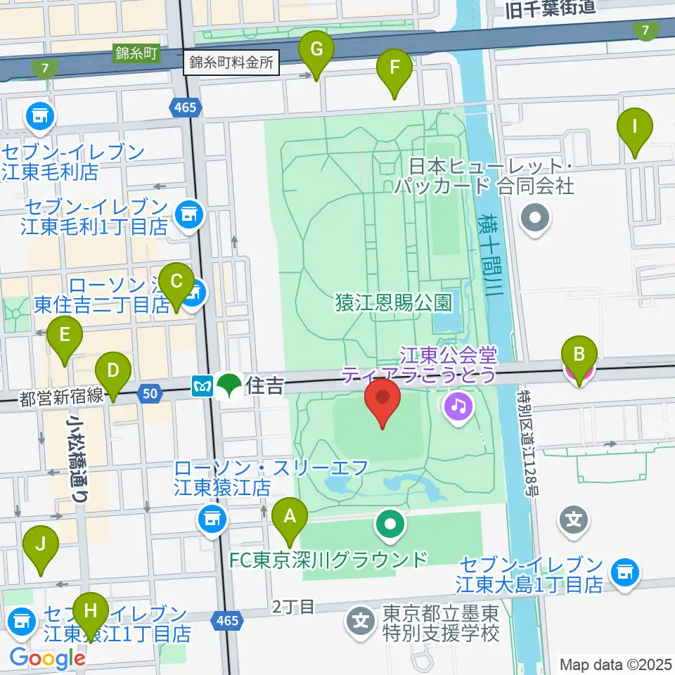 猿江恩賜公園野球場周辺のホテル一覧地図