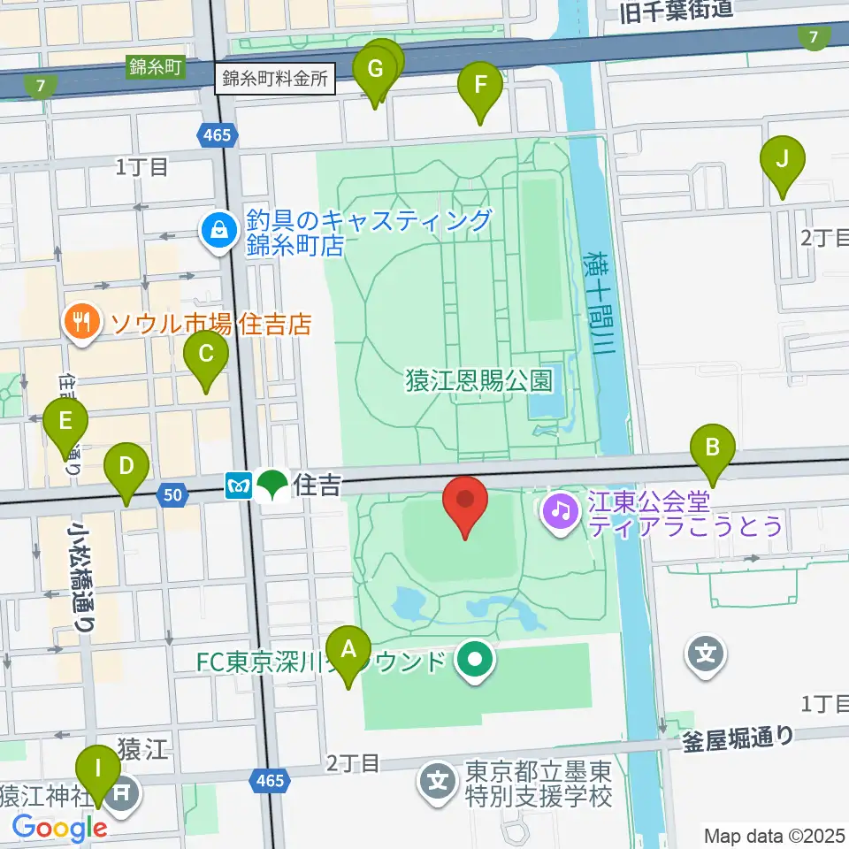 猿江恩賜公園野球場周辺のホテル一覧地図