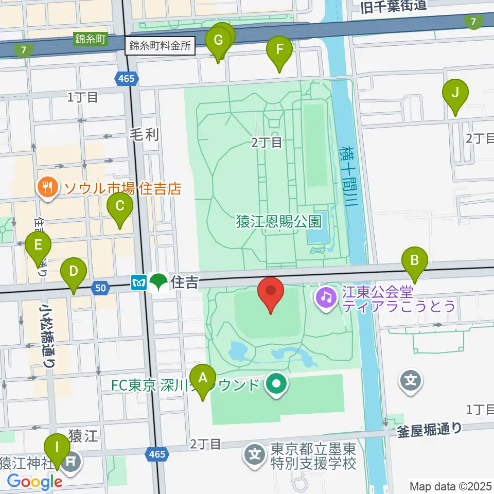 猿江恩賜公園野球場周辺のホテル一覧地図