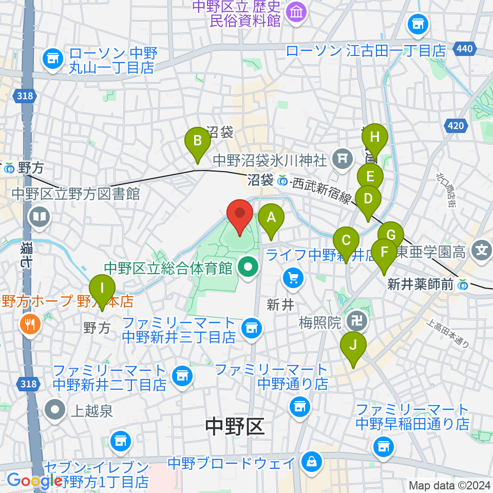 平和の森公園多目的運動広場周辺のホテル一覧地図