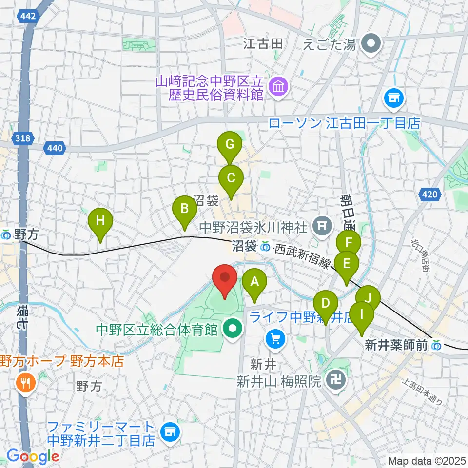 平和の森公園多目的運動広場周辺のホテル一覧地図