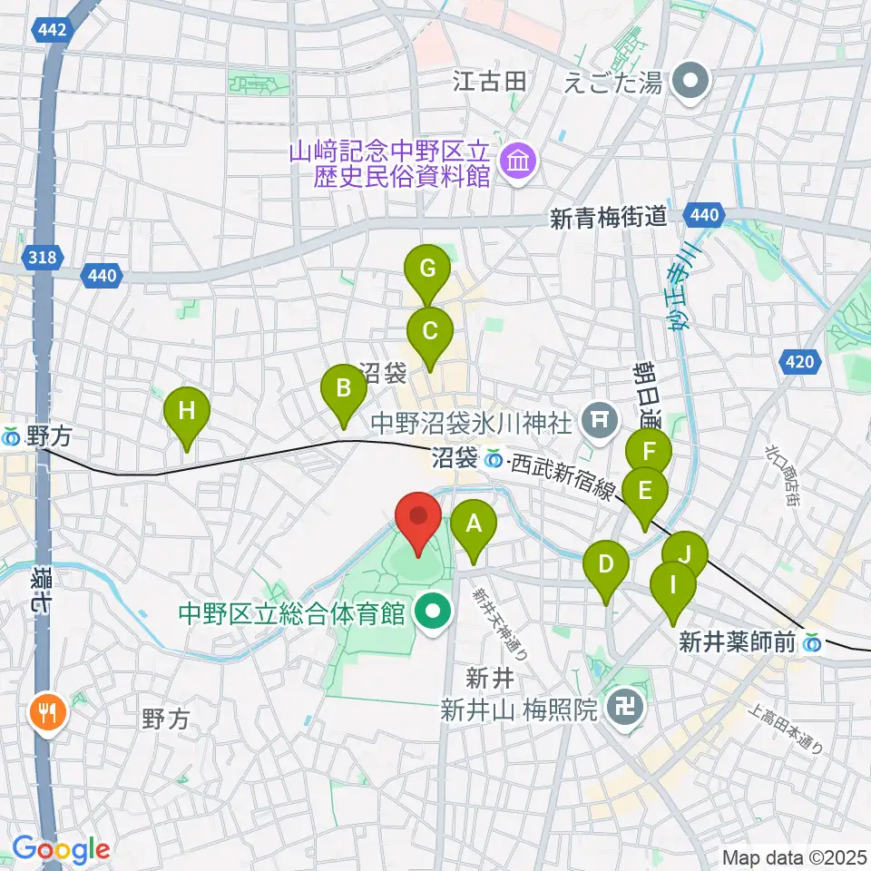 平和の森公園多目的運動広場周辺のホテル一覧地図