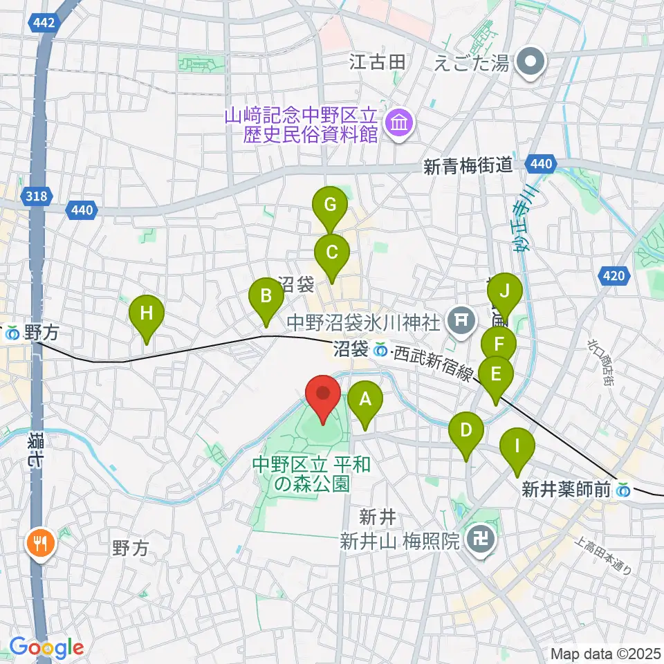 平和の森公園多目的運動広場周辺のホテル一覧地図