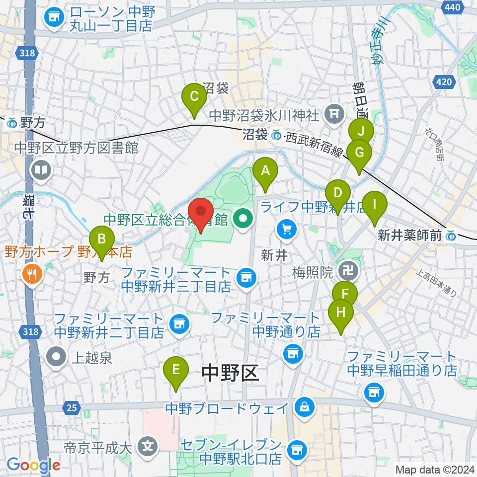 平和の森公園草地広場周辺のホテル一覧地図