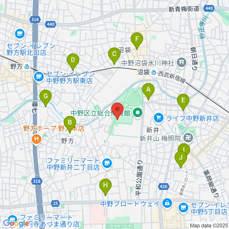平和の森公園草地広場周辺のホテル一覧地図