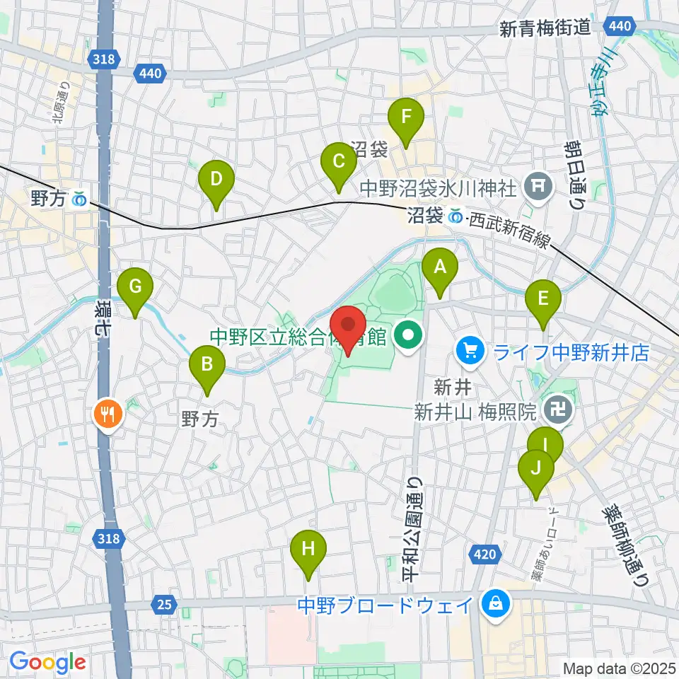 平和の森公園草地広場周辺のホテル一覧地図