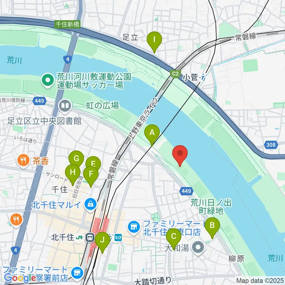 日の出町緑地野球場周辺のホテル一覧地図