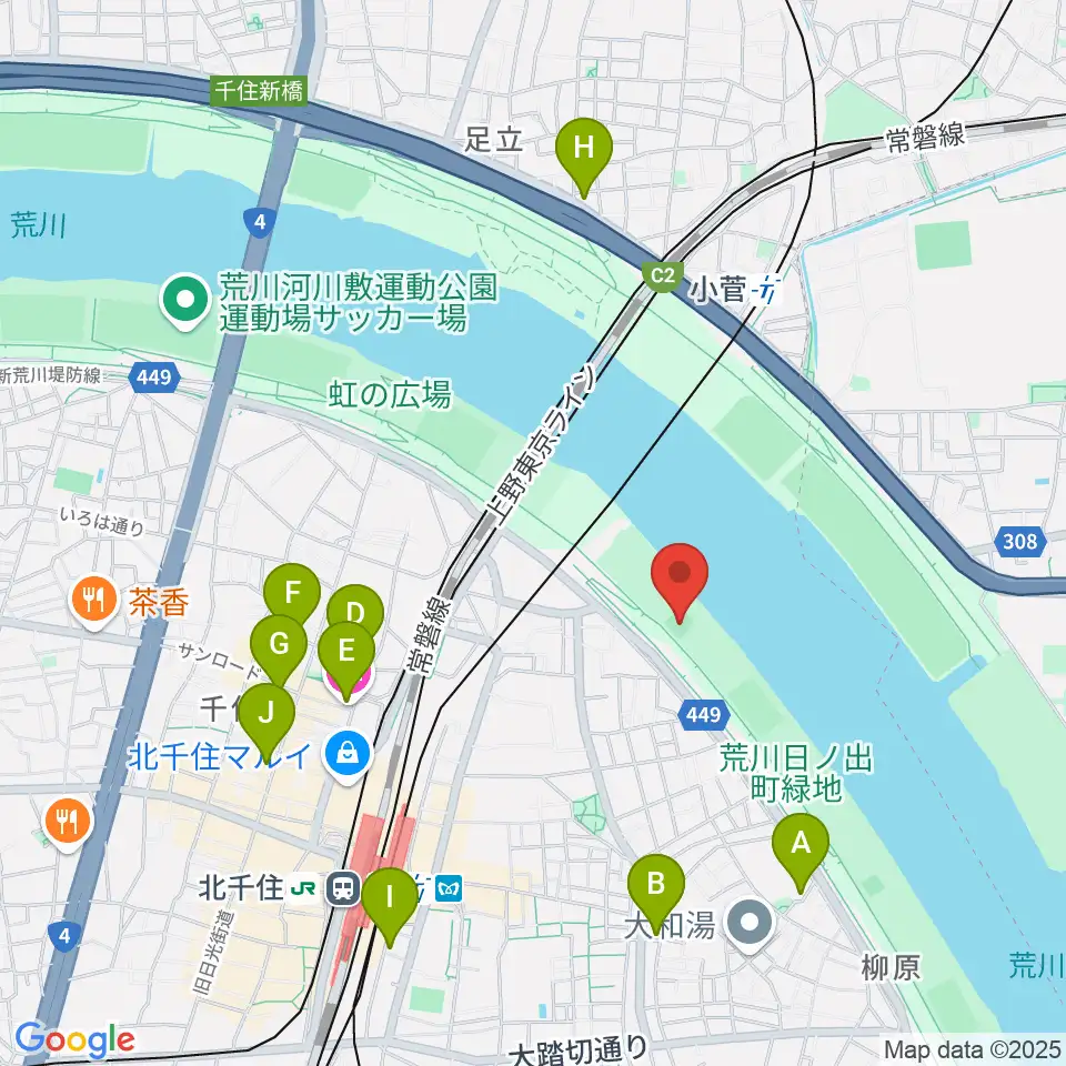 日の出町緑地野球場周辺のホテル一覧地図