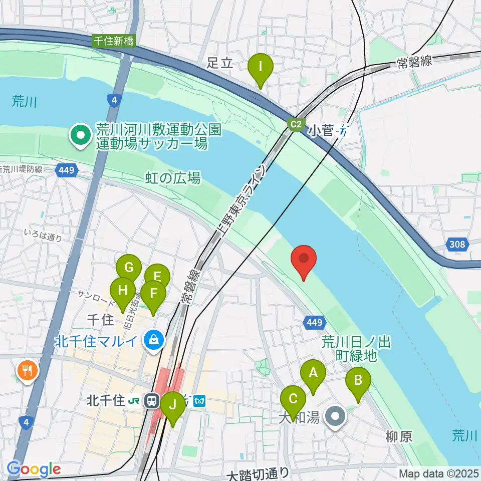 日の出町緑地野球場周辺のホテル一覧地図