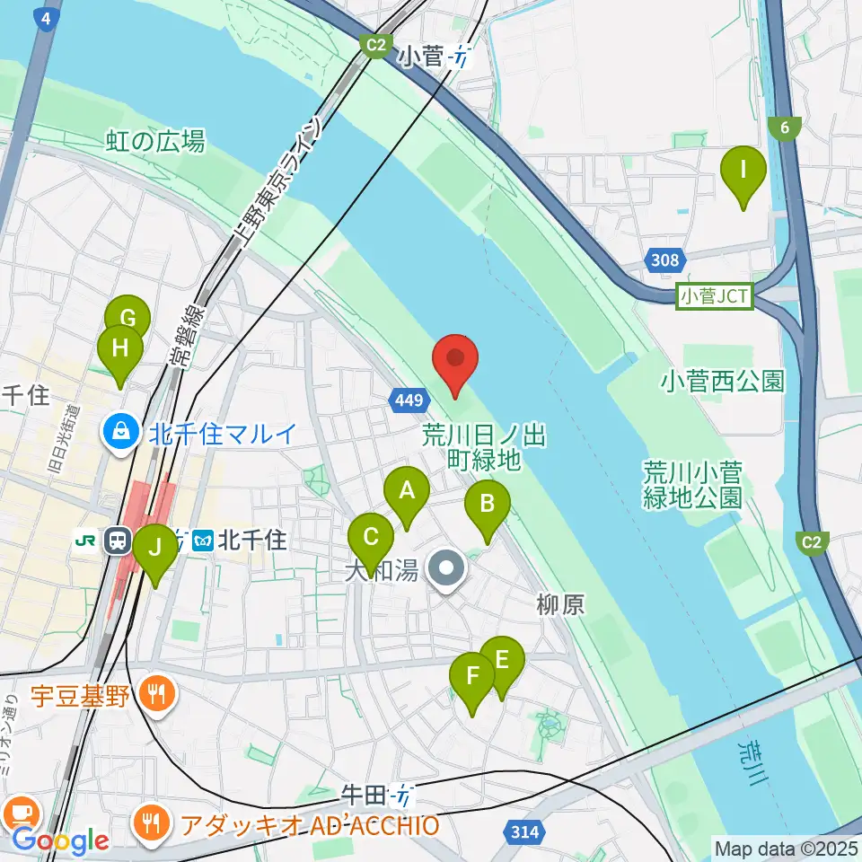 日の出町緑地球技場周辺のホテル一覧地図