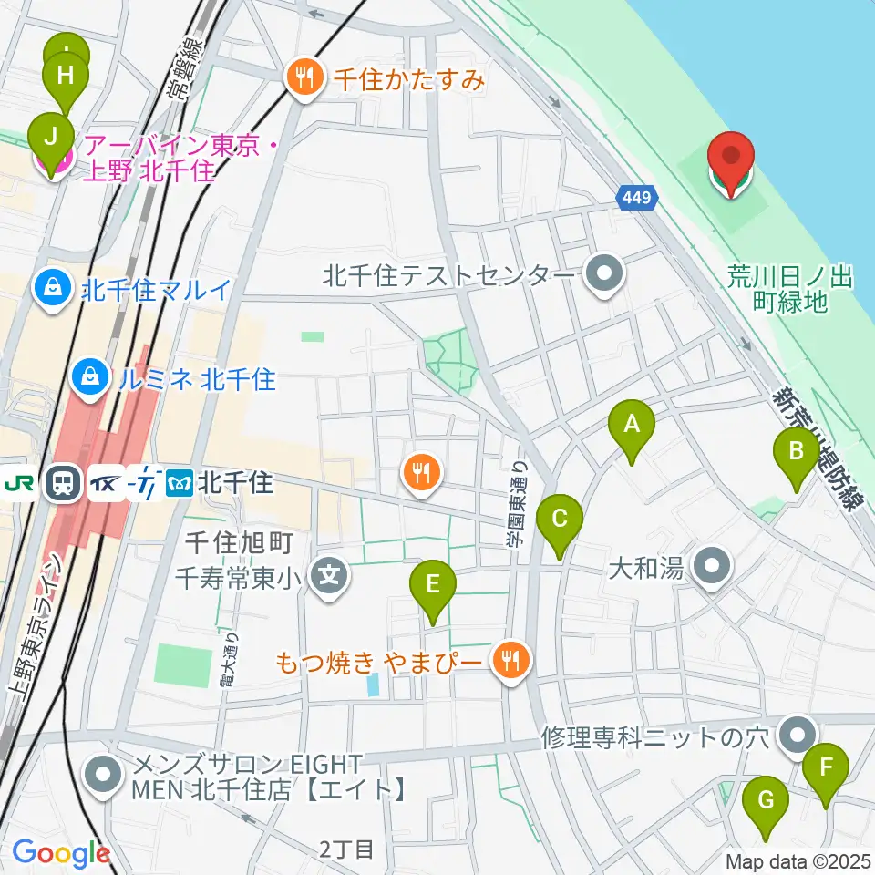 日の出町緑地球技場周辺のホテル一覧地図