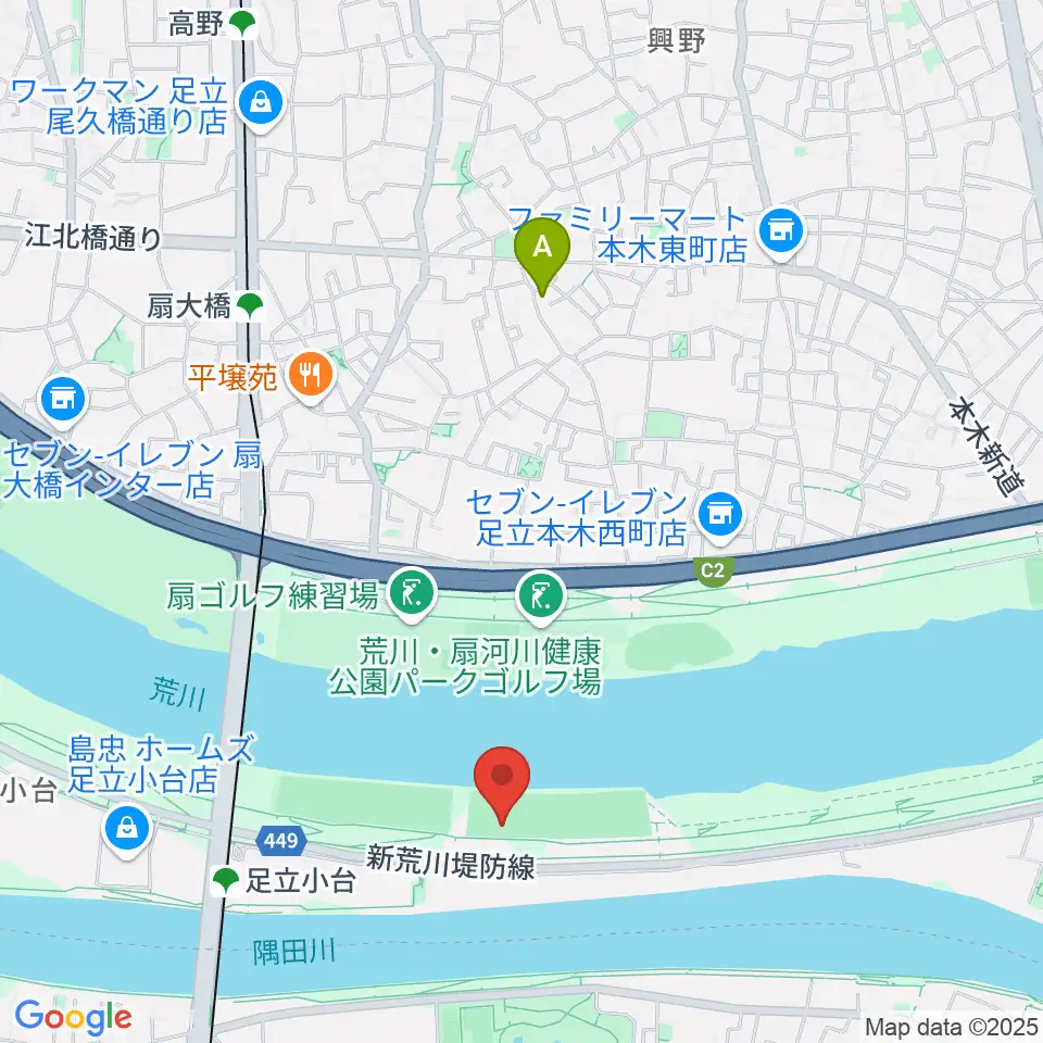 荒川区少年運動場サッカー場周辺のホテル一覧地図