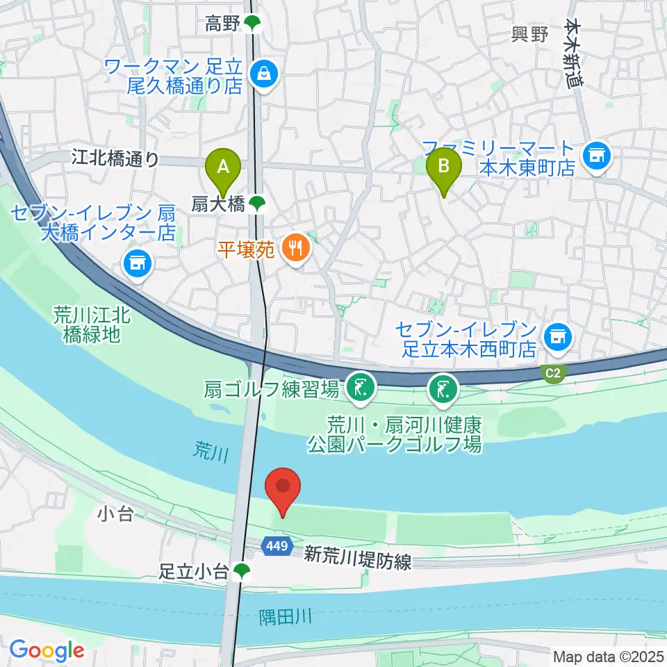 荒川区少年運動場多目的広場周辺のホテル一覧地図