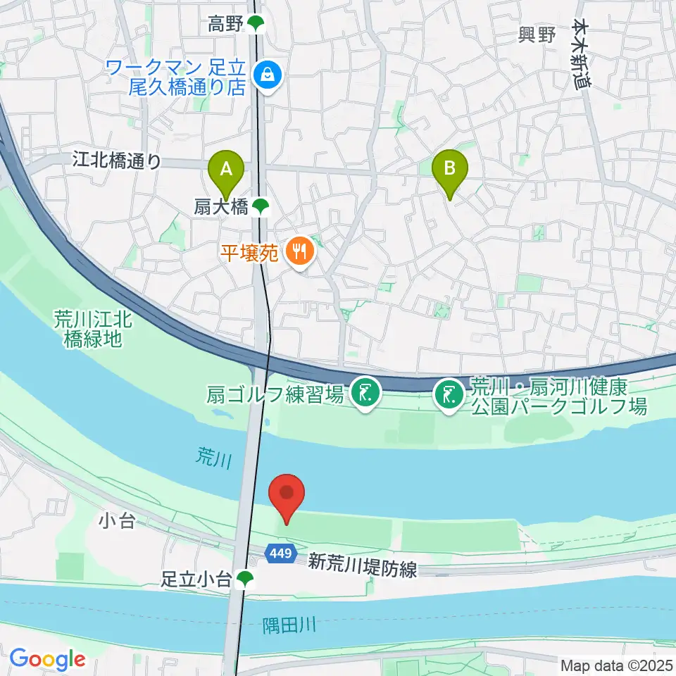 荒川区少年運動場多目的広場周辺のホテル一覧地図